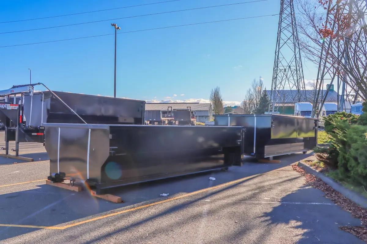 Roll-off dumpster ready for waste disposal at job site for Yard Waste Dumpster Rental in Othello